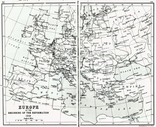 Europe in 1519, at the Start of the Reformation, pub. by John Bartholomew and Co., Edinburgh